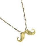 Colar Mustache Dourado Envelhecido