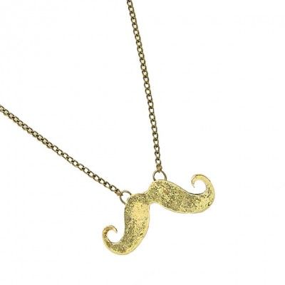 Colar Mustache Dourado Envelhecido